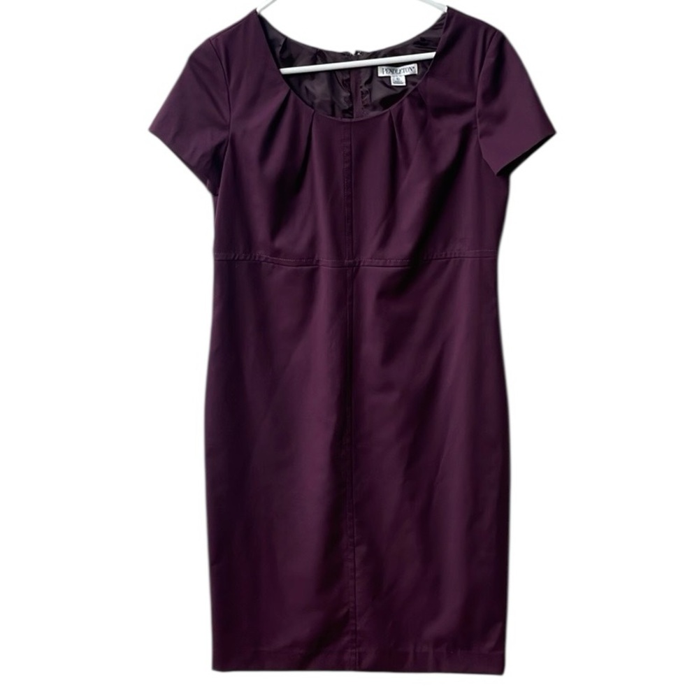 Pendleton Women’s Plum color Sheath Short Sleeve Wool Lined Zip Dress Size 10